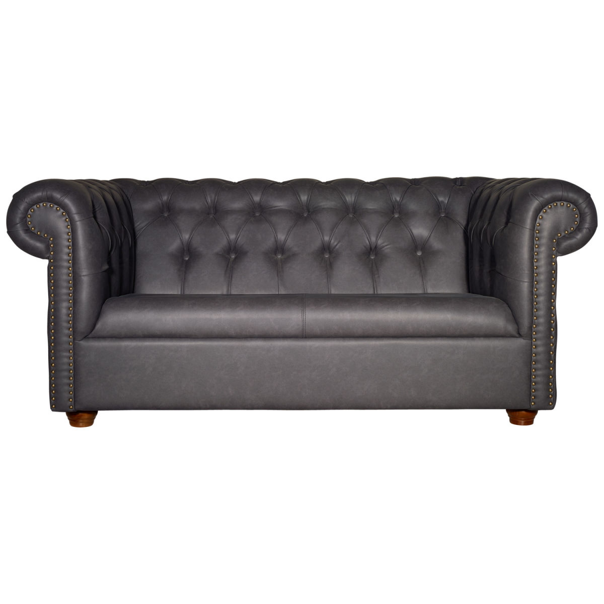 Divano pelle invecchiata Chesterfield VEGA; 167x97x72.5 cm (LxPxH); antracite