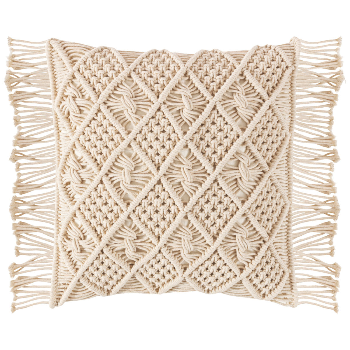 Funda cojín decorativo Daria con flecos MAGMA; 40x40 cm (AnxLg); crudo; cuadrada