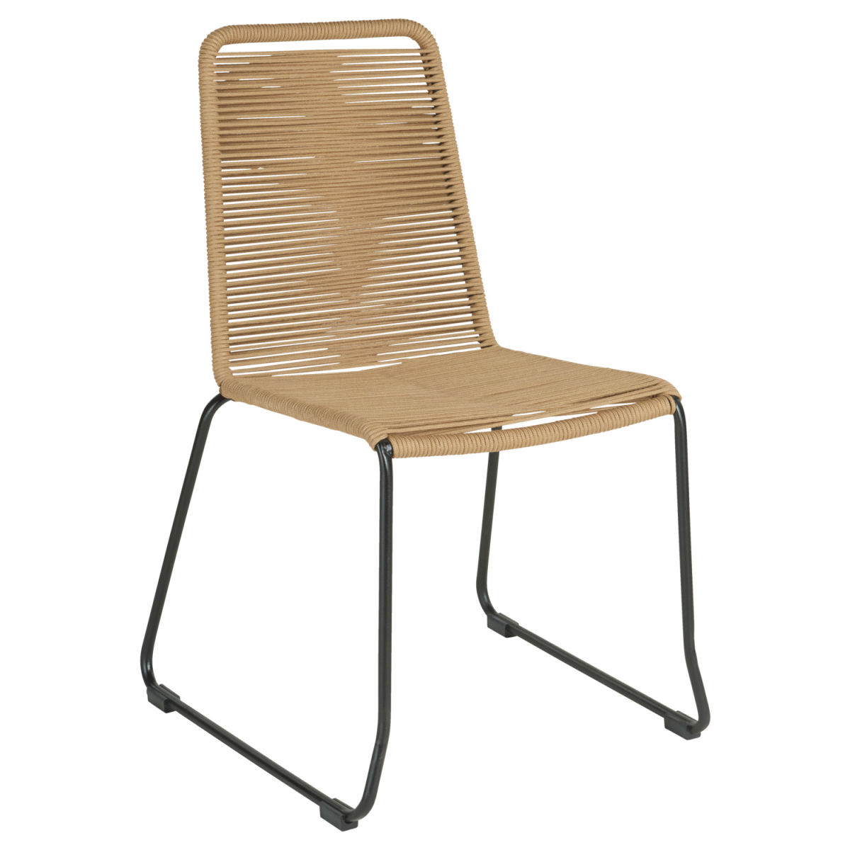 Silla Filea sin apoyabrazos VEGA; 58x56x87 cm (AnxProfxAt); Asiento beige, Estructura negro; 4 pz. / Paquete