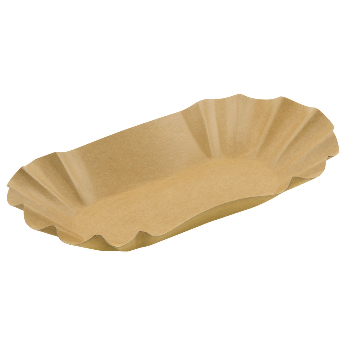 Ciotola in cartone ovale con barrier antigrasso PULSIVA; 17.5x10.5x3 cm (LxLxH); marrone; ovale; 250 pz. / confezione