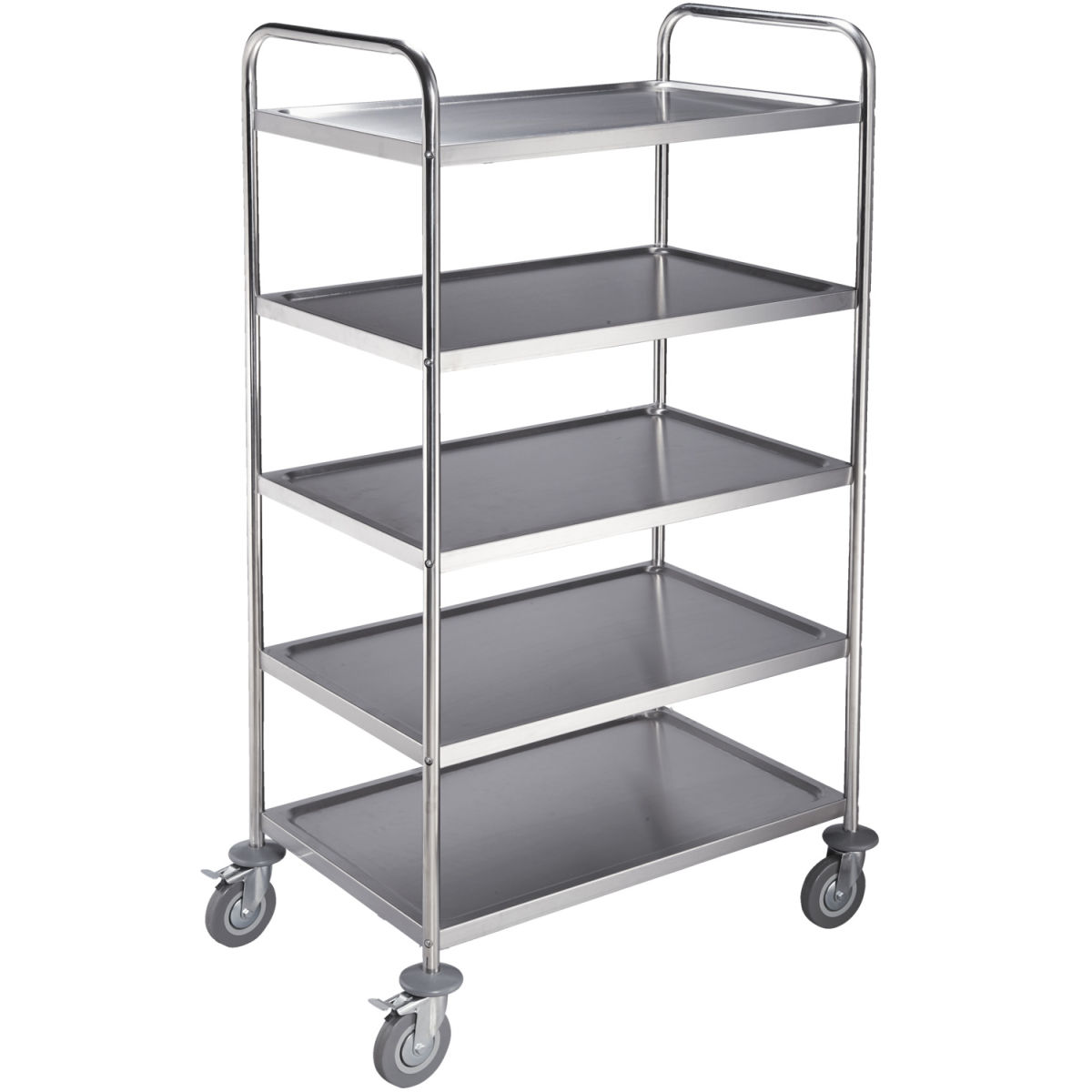 PULSIVA Servierwagen Basic 5B 85x53x156 cm (BxTxH); silber