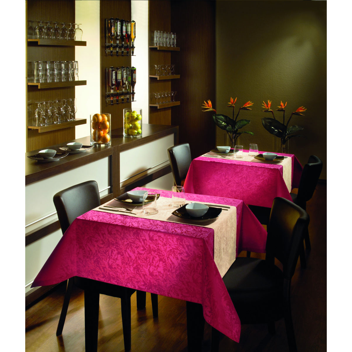 PULSIVA Meterware Tischdecke Marmor 180 cm (B); burgund