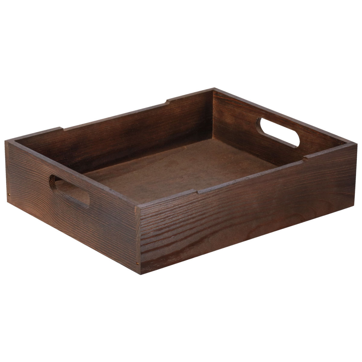 Scatola in legno Gautier con manici PULSIVA; Misura GN 1/2, 32.5x26.5x8 cm (LxLxH); marrone