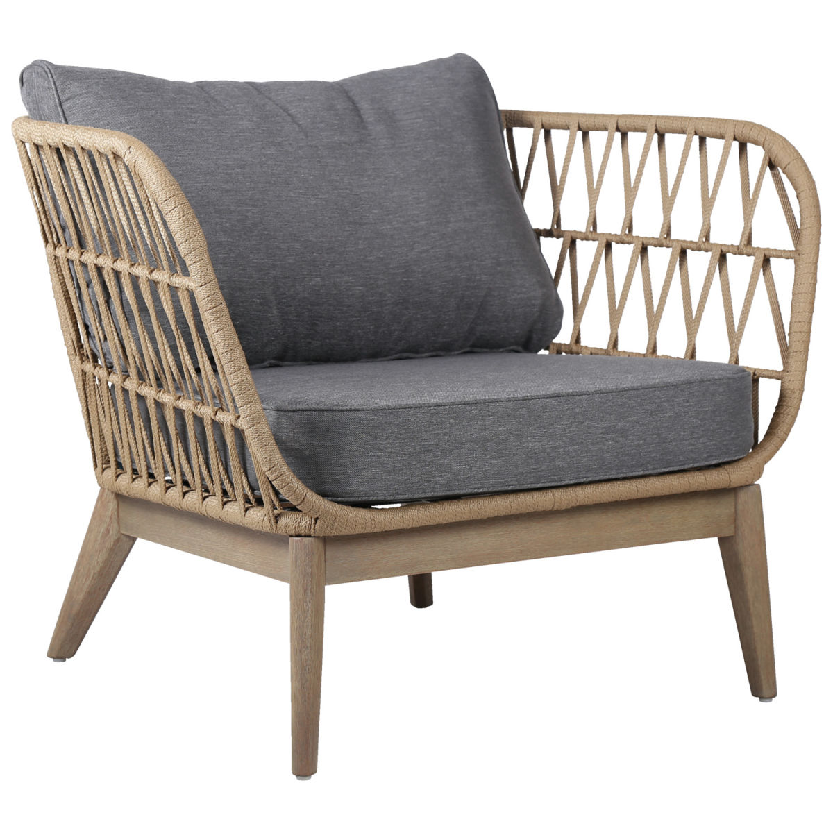 Poltrona Cassaro VEGA; 97x78x74 cm (LxPxH); seduta antracite, struttura marrone