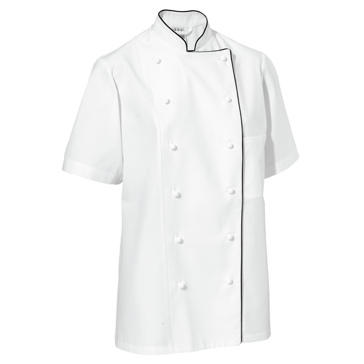 Giacca da cuoca Aila cotone maniche corte bordino colorato JOBELINE; Taglia 62; bianco/nero