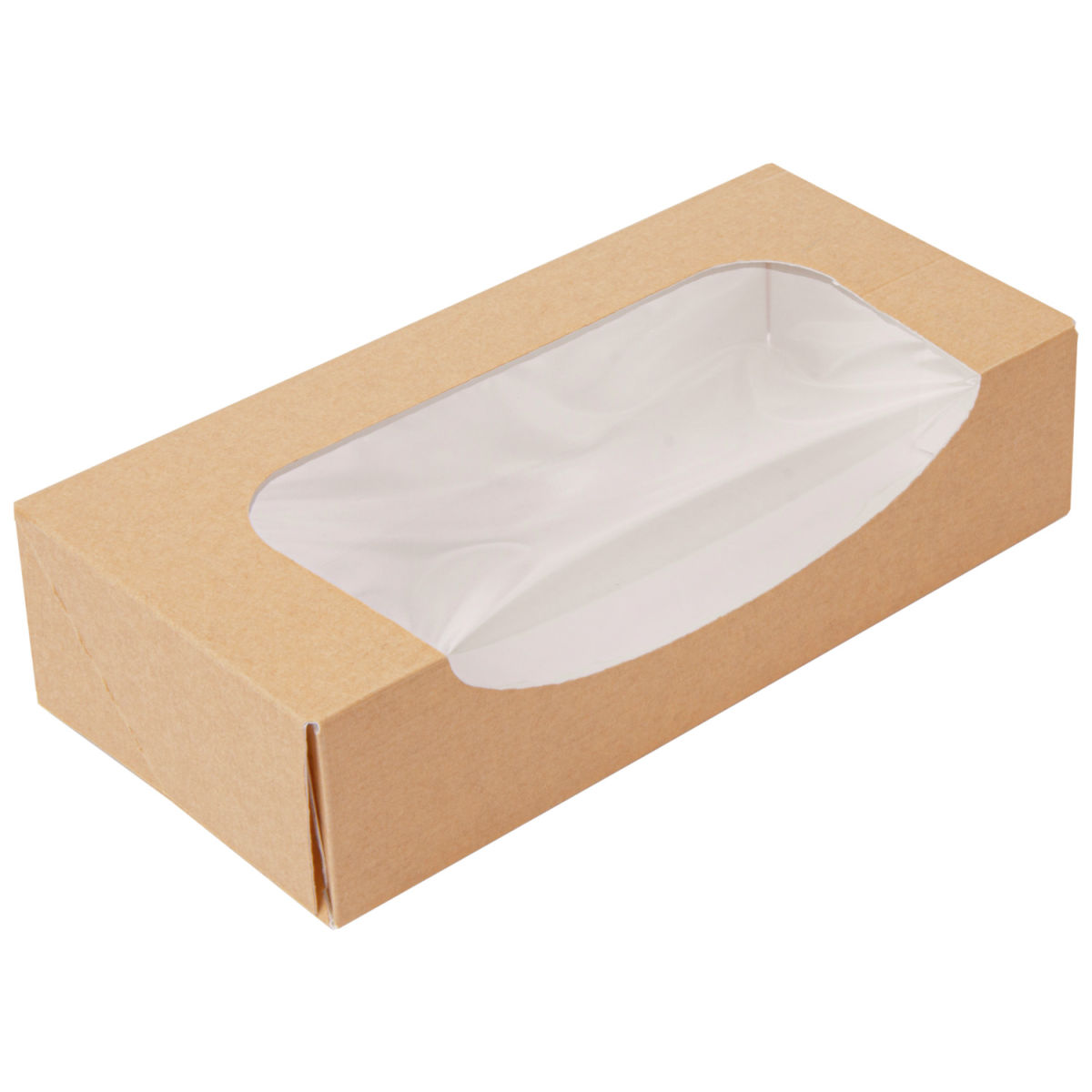 Caja para sushi The Pack Con ventana The Pack; 19.7x9x4.5 cm (LgxAnxAt); marrón; rectangular; 50 pz. / Paquete