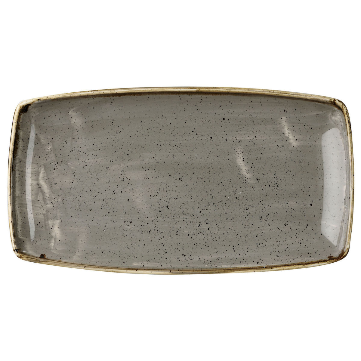 Piatto ovale Stonecast Peppercorn Churchill; 29.5x15 cm (LxL); grigio/marrone; rettangolare; 12 pz. / Pacco