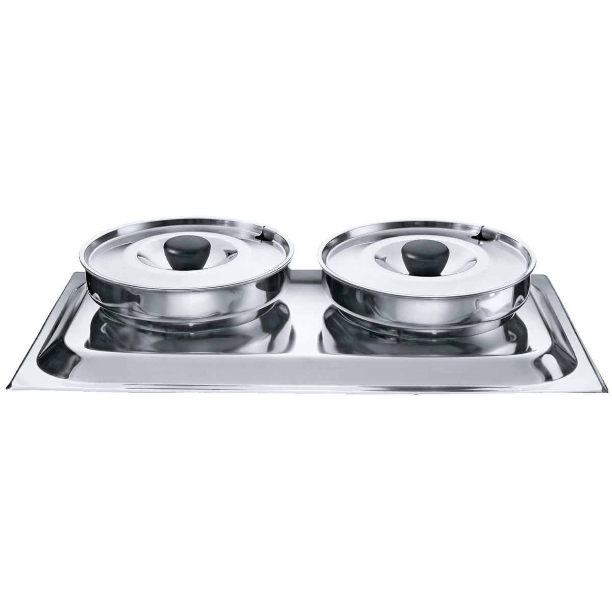 PULSIVA Chafing-Dish-Aufsatz-Set Duo GN 1/1, 8400 ml, 55x32x35 cm (BxHxT); silber