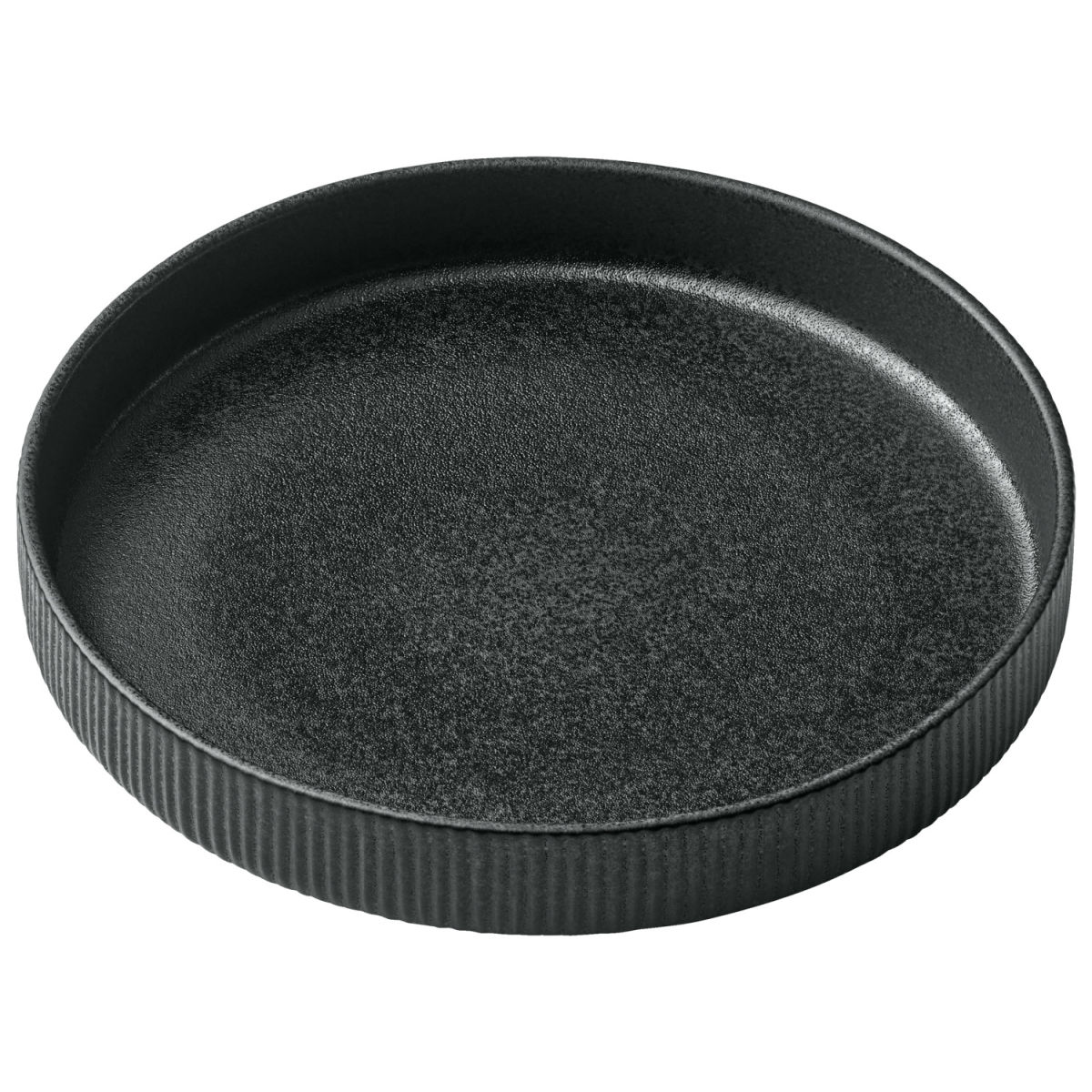 Playground Bord diep Nara reli&euml;f met hoge rand; 1300 ml, 24x4.2 cm (&Oslash;xH); zwart; rond; 6 stuk / verpakking