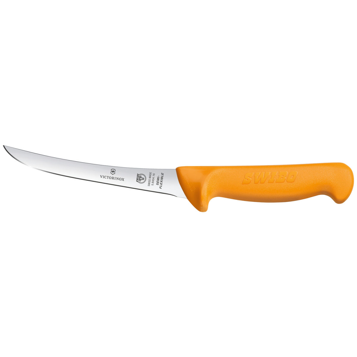 Coltello per disossare Swibo dritto, flessibile, manico giallo Victorinox; lunghezza lama 16 cm, 27.3 cm (L); argento/arancione