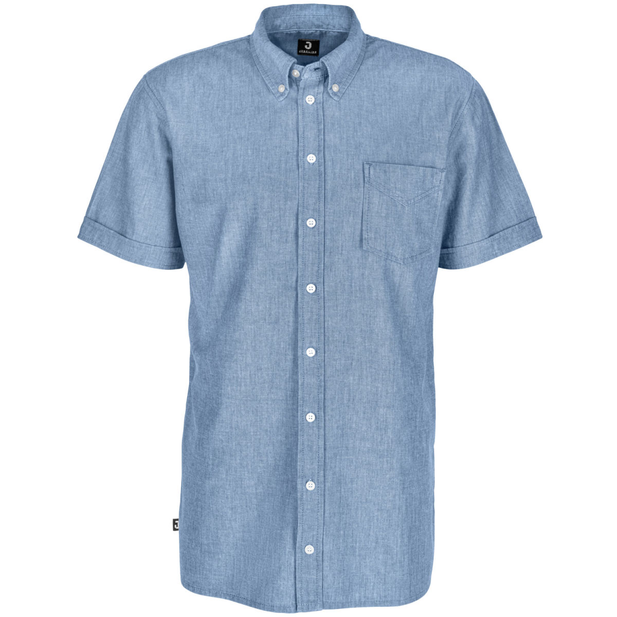 Camicia da uomo Chambray maniche corte JOBELINE; Taglia 47/48; blu