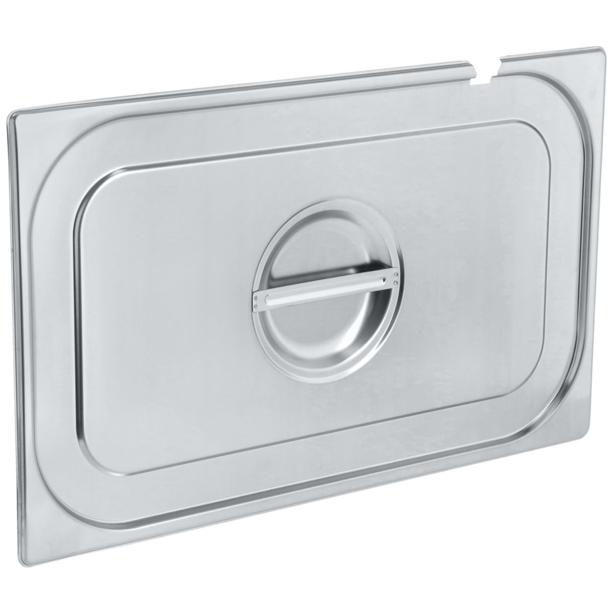 Coperchio Gastronorm Smart con incavo per cucchiaio 1/1 PULSIVA; Misura GN 1/1, 53x32.5 cm (LxL); argento