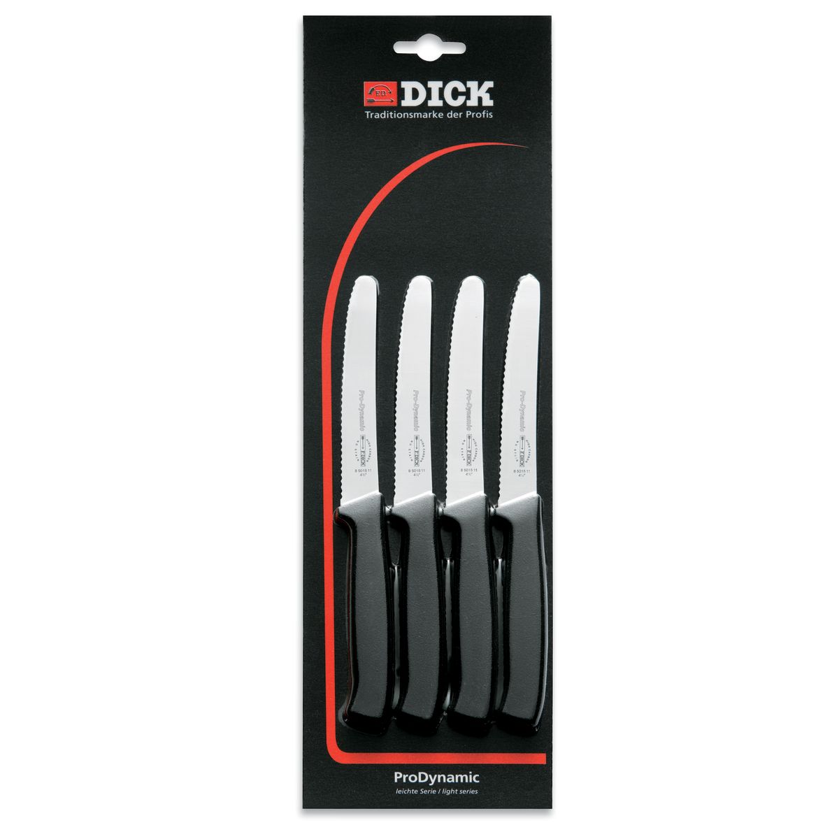 Set coltelli bistecca ProDynamic 4 pezzi F. Dick; argento/nero