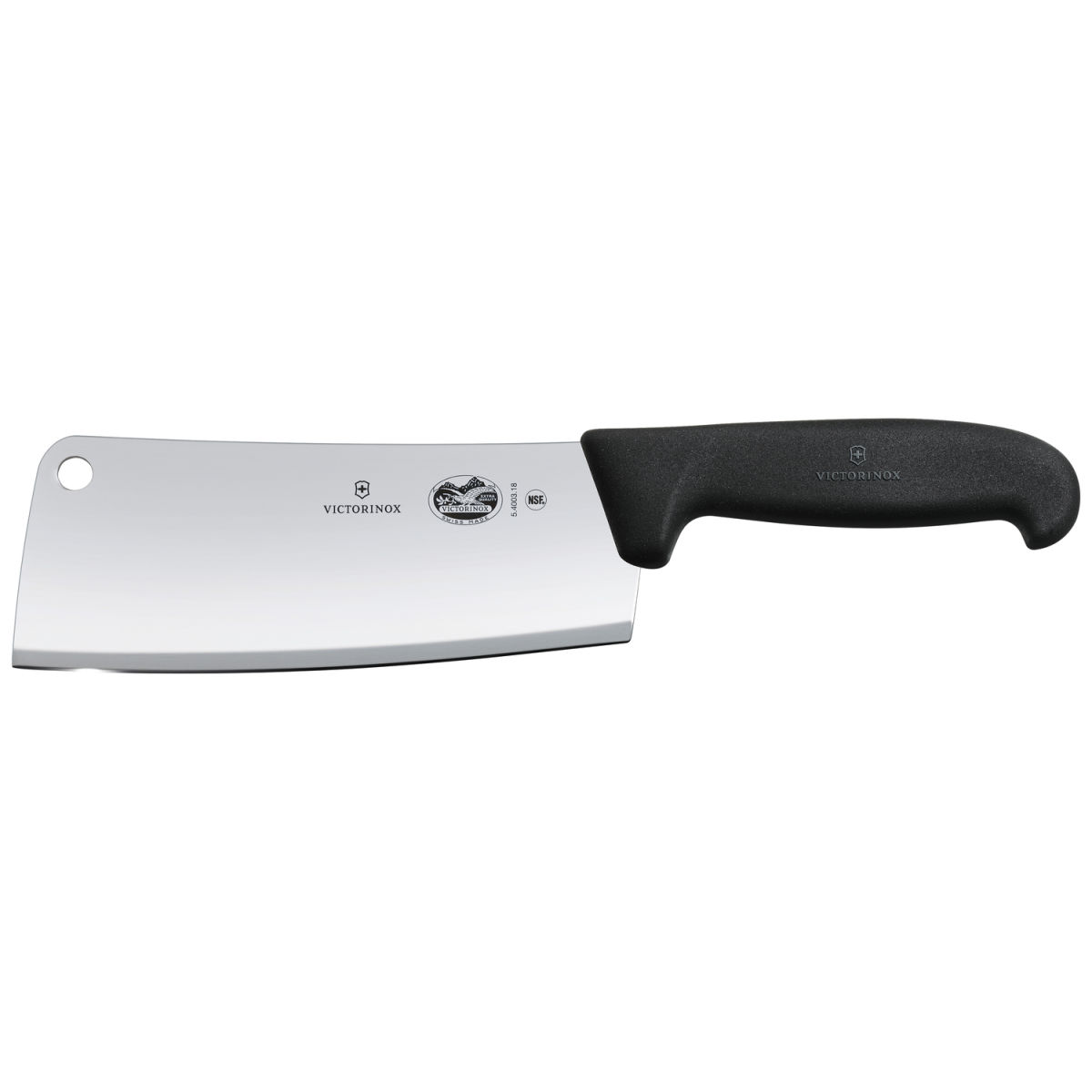 Mannaia da cucina professionale Fibrox Victorinox; lunghezza lama 18 cm, 31.2 cm (L); argento/nero