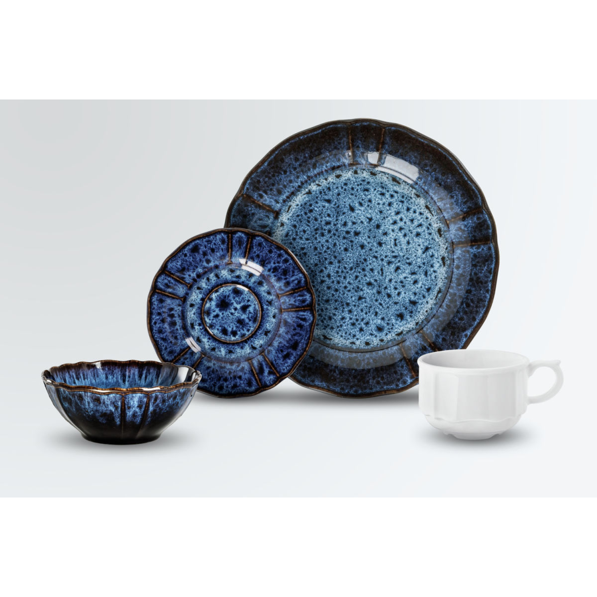 Set di campionatura  Amelina 4 pezzi VEGA; blu/bianco