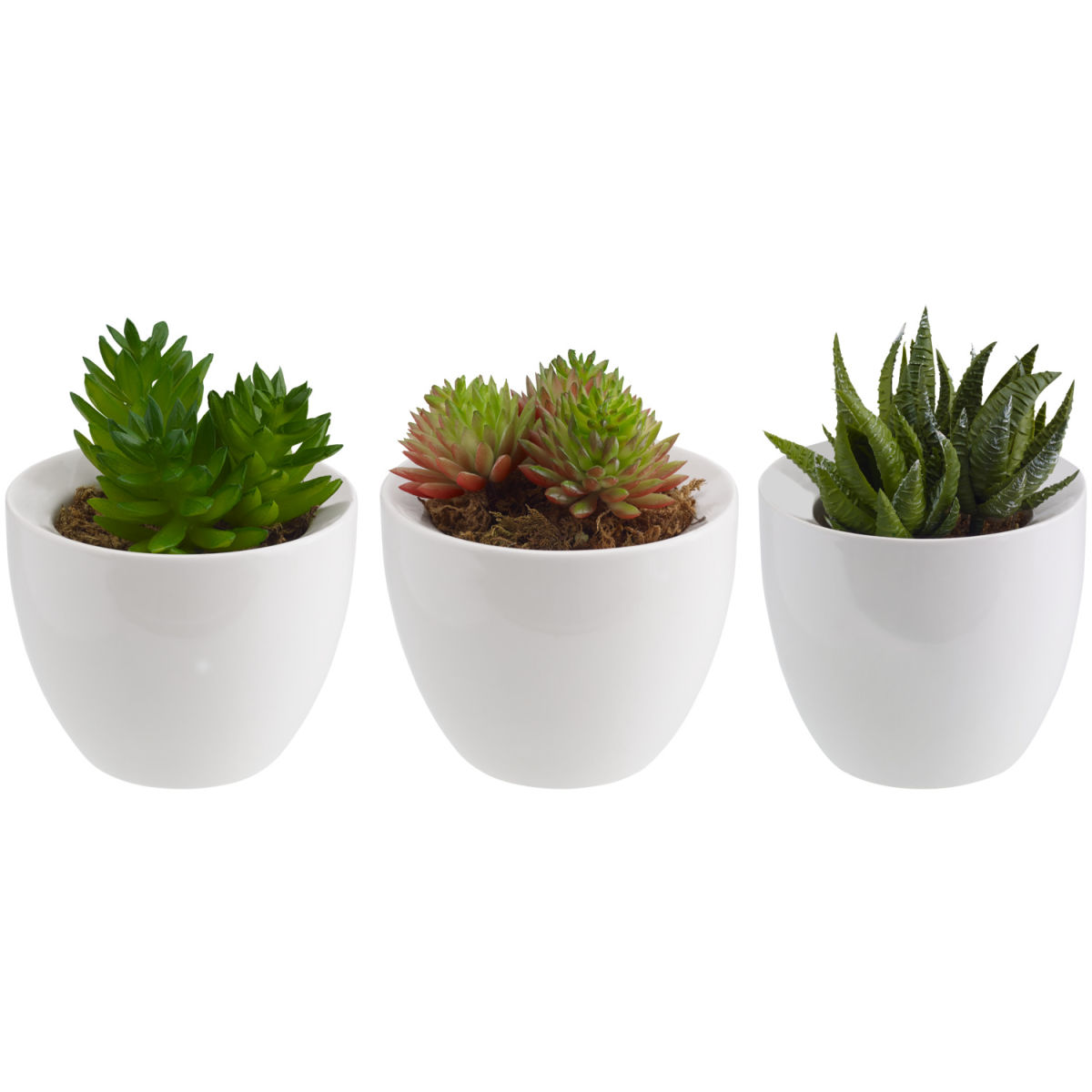 Dekotöpfchen Kisha 3-teilig 9x13 cm (ØxH); weiß