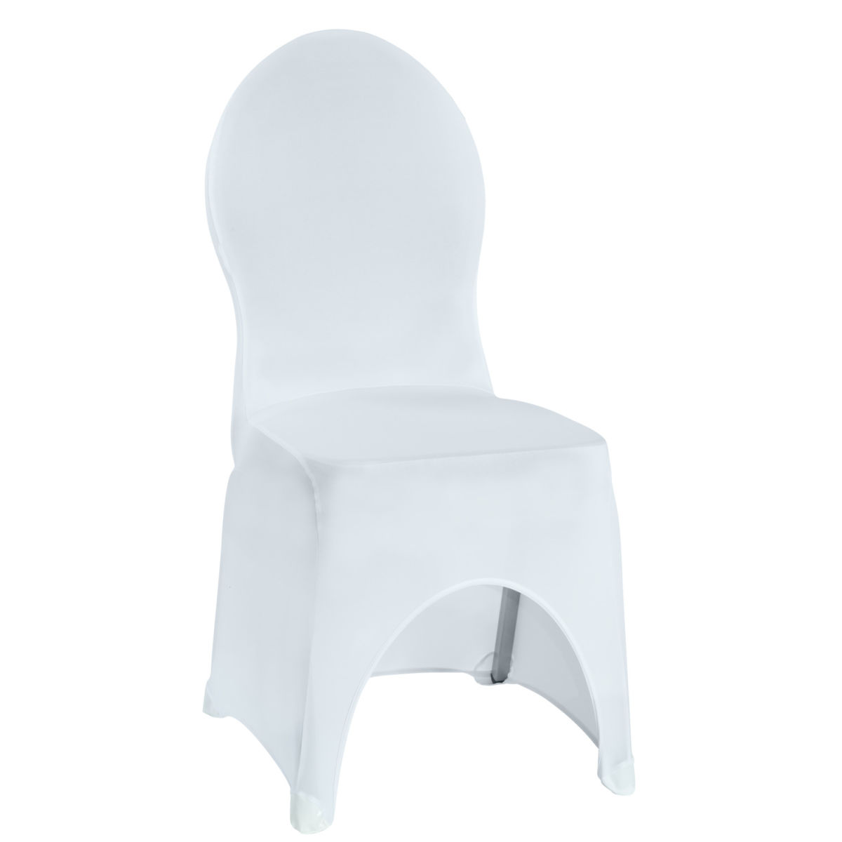 PULSIVA Stuhlhusse Stretch Bankett mit Aussparung; 40x44x95 cm (BxLxH); weiß