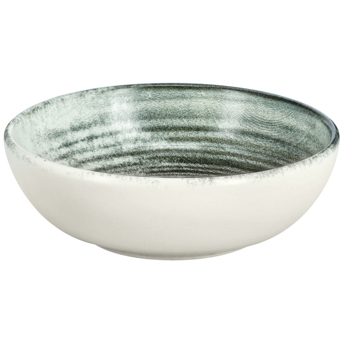 Ciotolina Etana VEGA; 150ml, 10x3.5 cm (ØxH); bianco/antracite; rotonda; 6 pz. / confezione