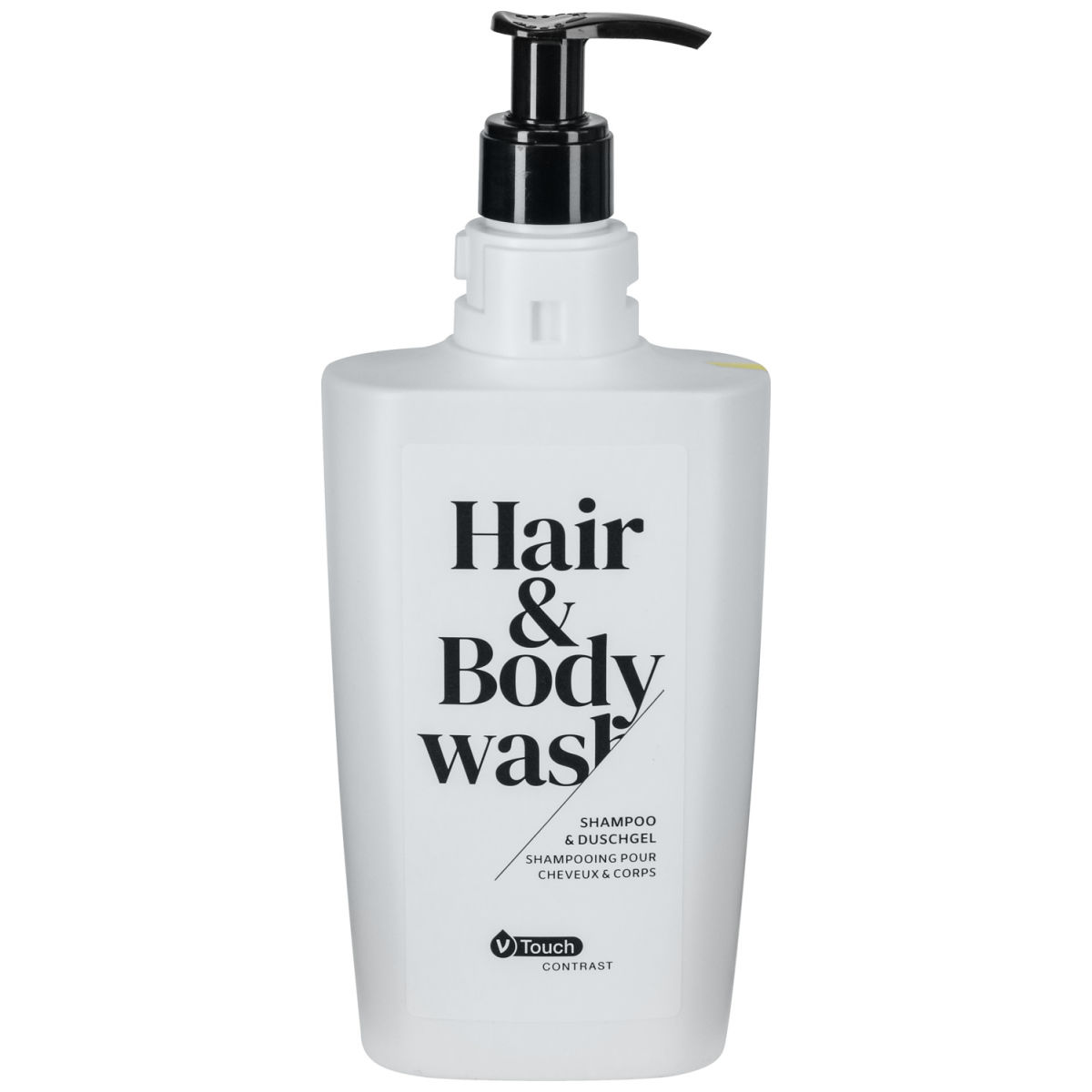 Shampoo e gel doccia Contrast 2 in 1 con dispenser V-Touch; 400 ml; giallo; 24 pz. / confezione