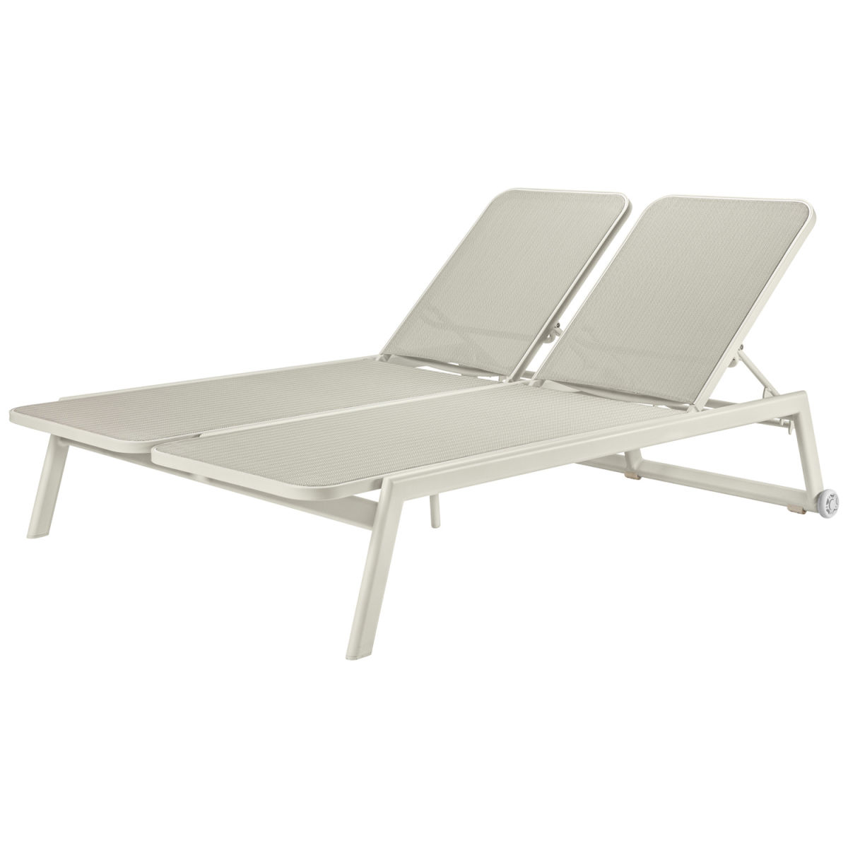 Vega Dubbel ligbed Solaro; 192x129x35 cm (LxBxH); zitting beige, frame beige