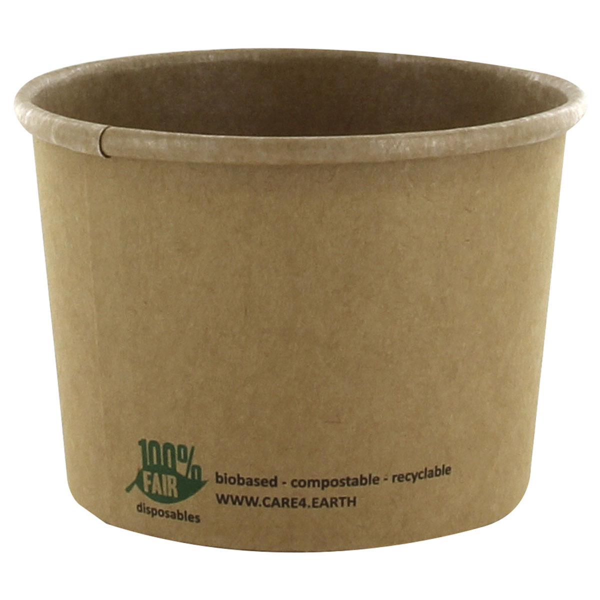 Tazze per minestra Pure 100% Cartone di fibra vergine equo Papstar; 350ml, 9.8x7 cm (ØxH); marrone; 500 pz. / confezione