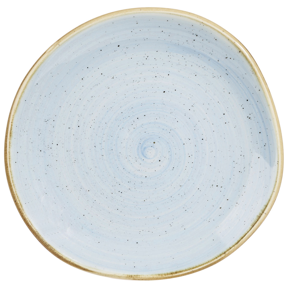Piatto Stonecast Duck Egg forma organica Coupe Churchill; 18.6 cm (L); blu chiaro/marrone; organica; 12 pz. / confezione