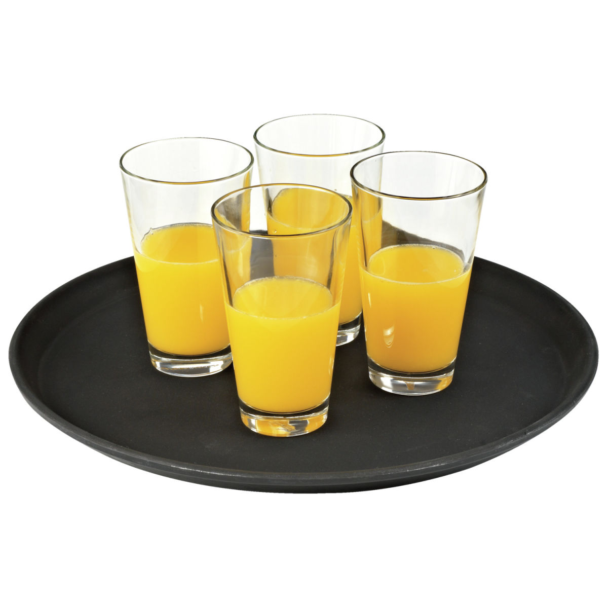 PULSIVA Serviertablett Platter rund 40 cm (Ø); schwarz; rund