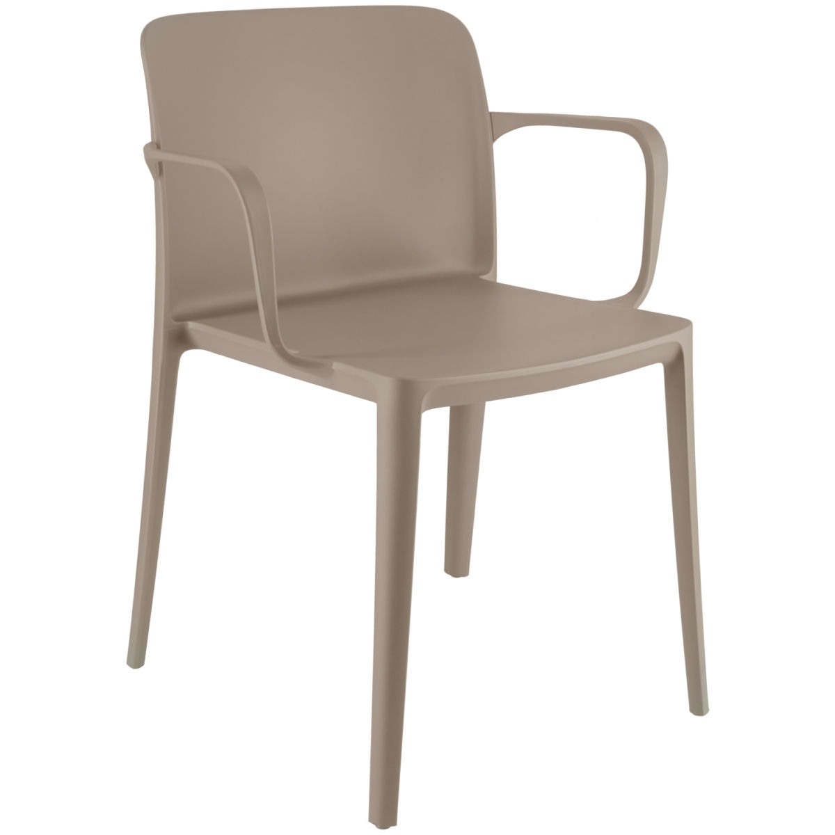 PULSIVA Kunststoffstuhl Rigg mit Armlehne 57x55x78 cm (BxTxH); taupe; 4 Stück / Pack