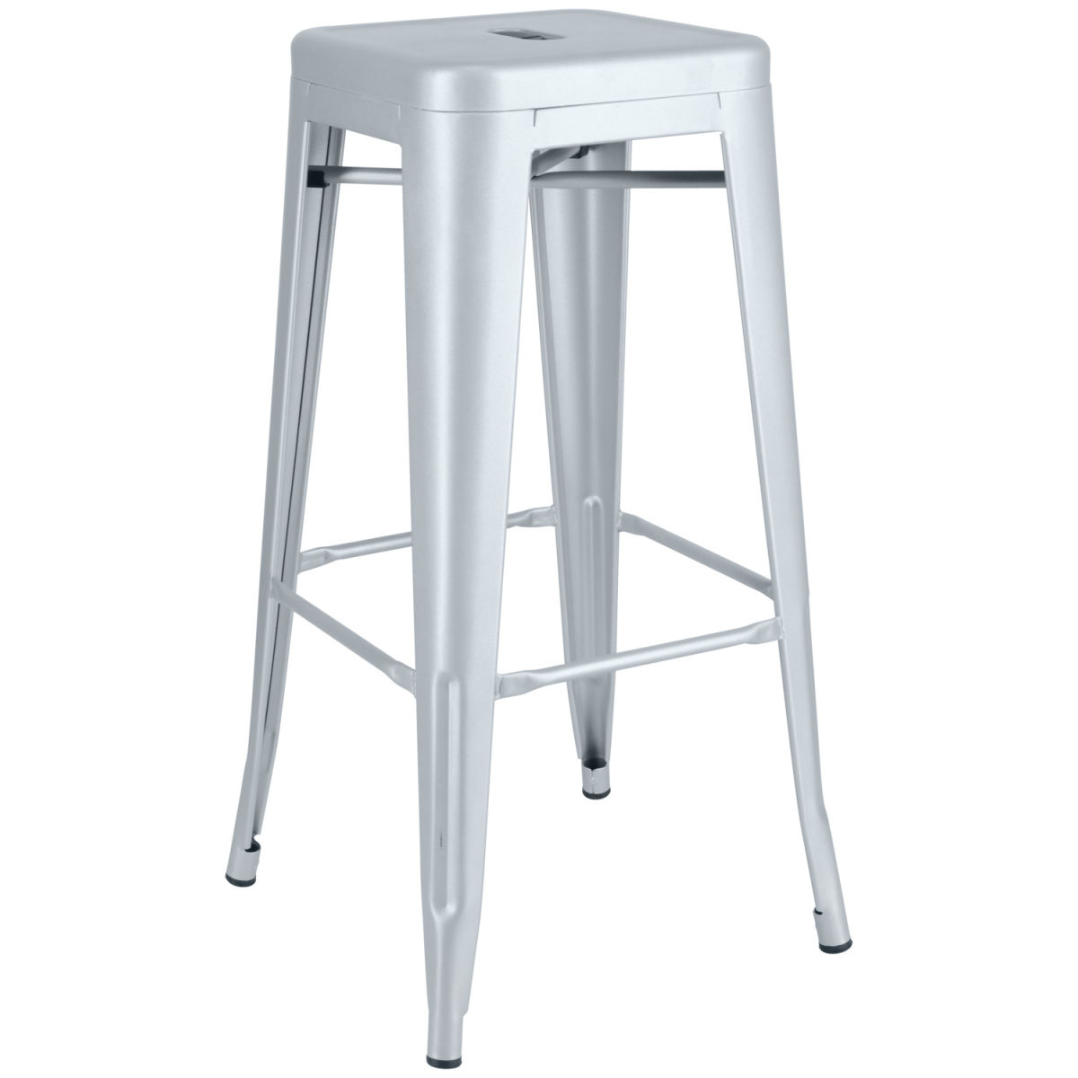 PULSIVA Barkruk Ferano in industrieel ontwerp; 42.8x42.8x75.8 cm (BxDxH); zilver; 2 stuk / verpakking