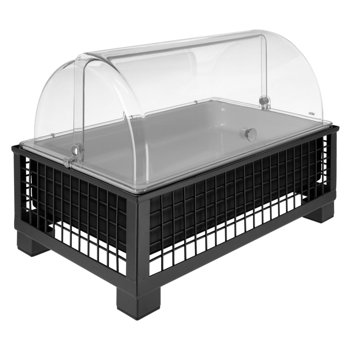 Vetrina salvafreschezza Portland 6,5 cm melamina bianca 1/1 VEGA; Misura GN 1/1, 55.4x35.2x29.9 cm (LxLxH); antracite/trasparente/bianco; rettangolare