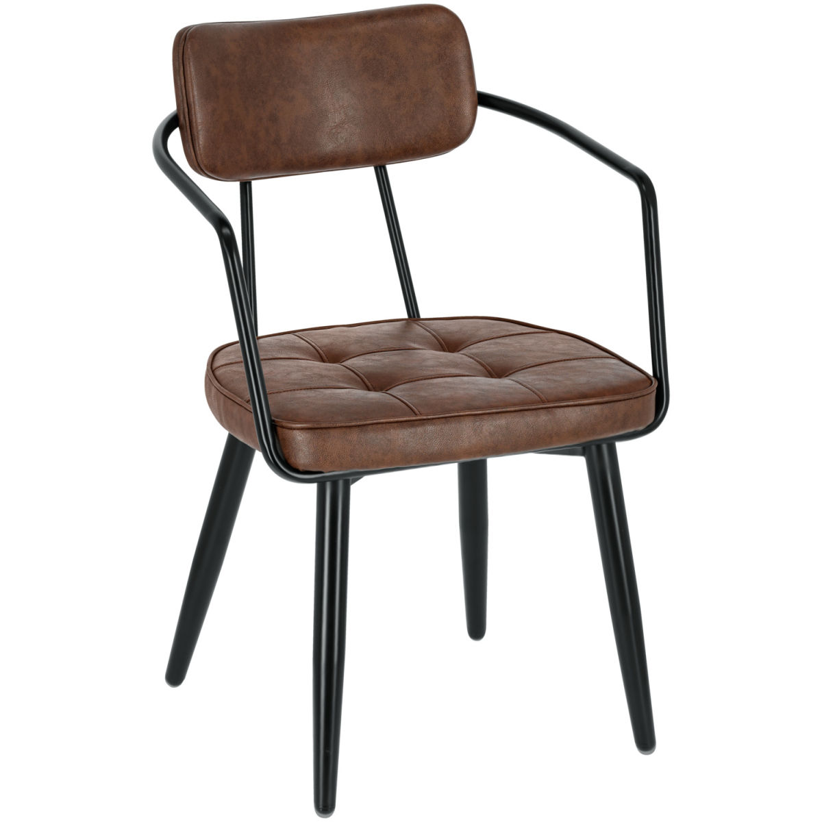 VEGA Armlehnstuhl Casto 54x59x81 cm (BxTxH); Sitz braun, Gestell schwarz; 2 Stück / Pack