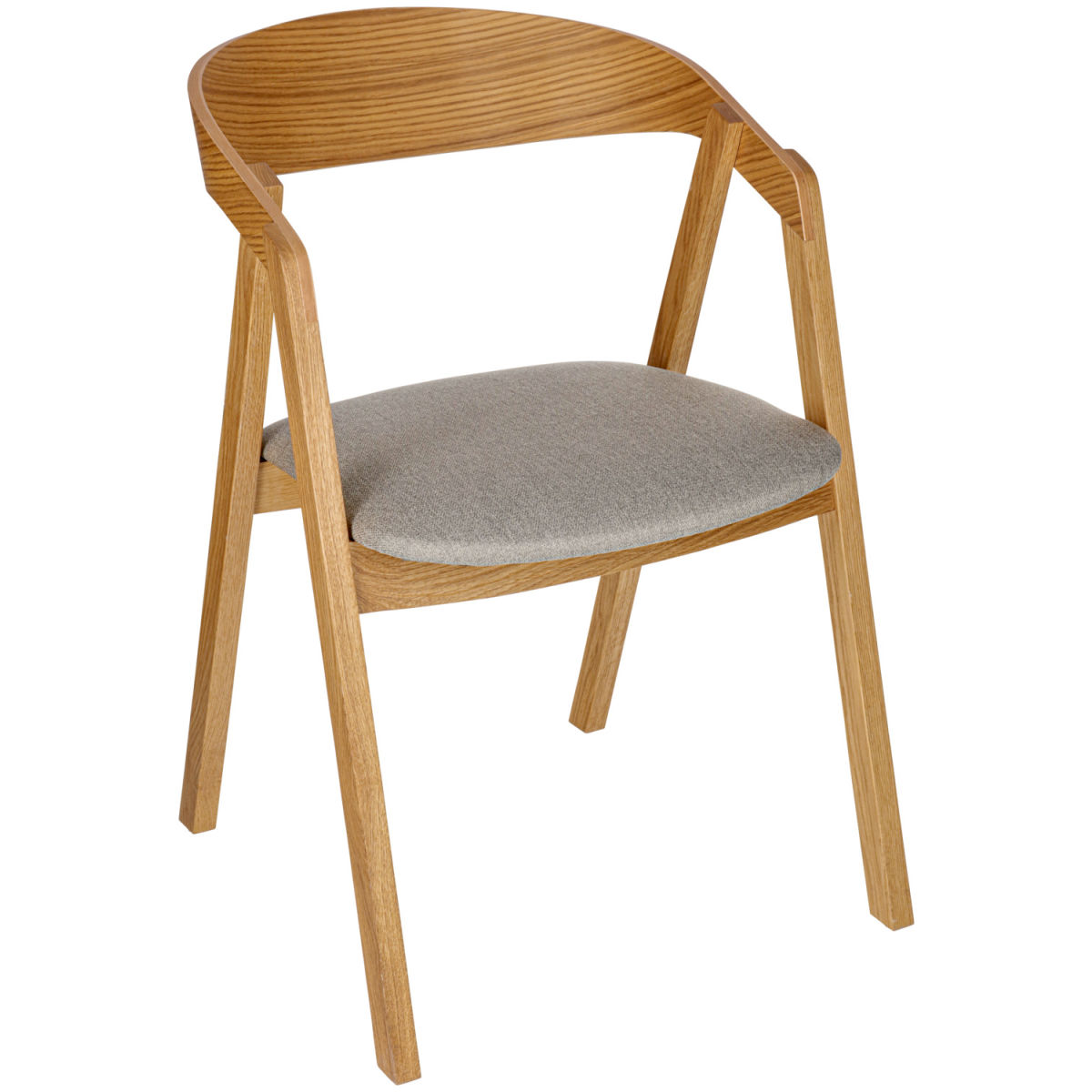 Sedia impilabile Calma rivestimetno in tessuto, quercia VEGA; 54x53x79 cm (LxPxH); seduta tortora, struttura quercia; 2 pz. / Pacco