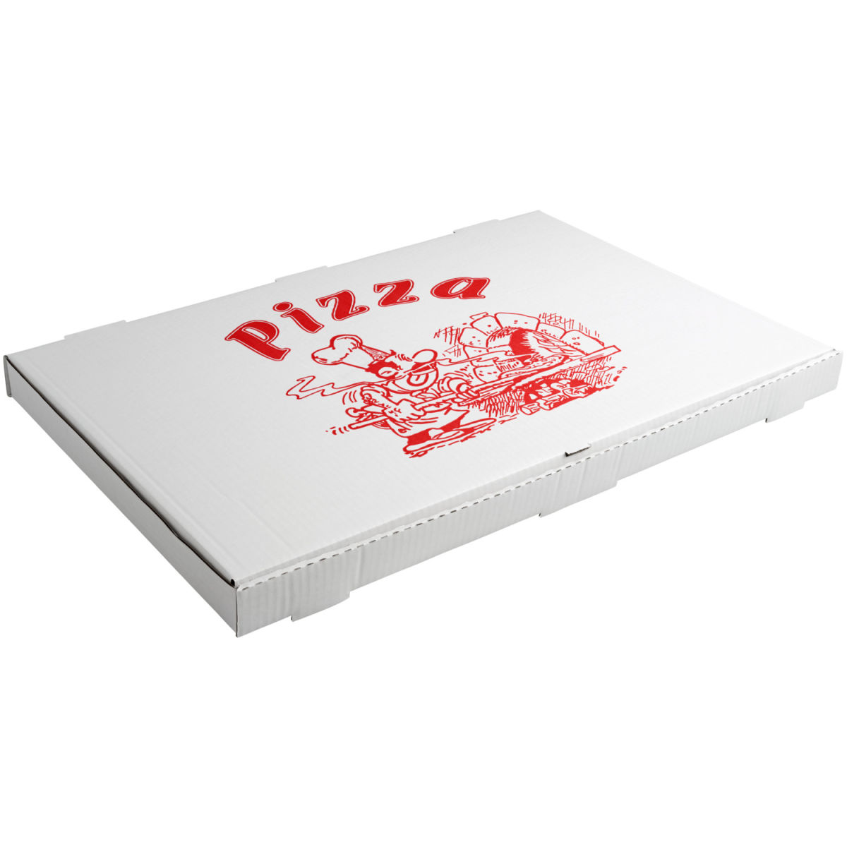 Cartone per pizza VEGA; 60x40x4 cm (LxLxH); rosso/bianco; rettangolare; 50 pz. / confezione