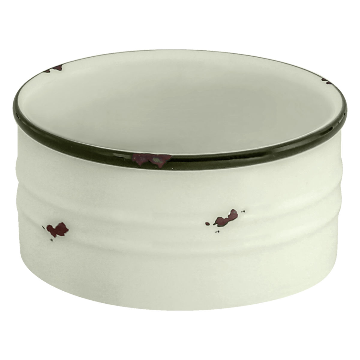 Ciotola Liron VEGA; 180ml, 9x4 cm (ØxH); bianco crema/nero; rotonda; 12 pz. / confezione