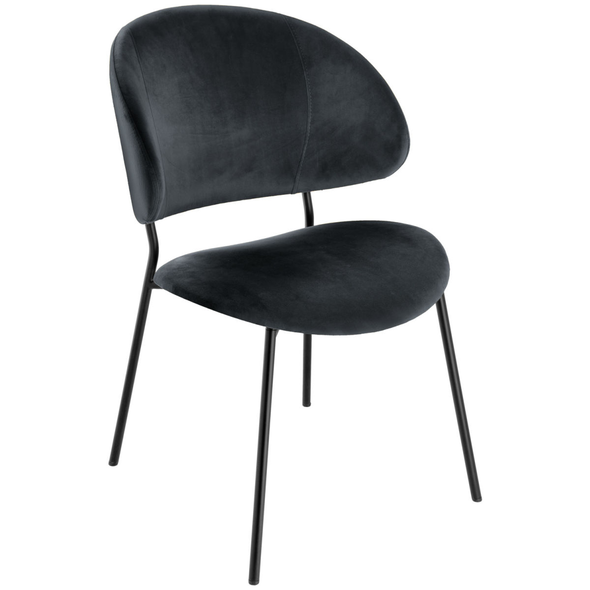 Sedia Lindo velluto VEGA; 55x65x85 cm (LxPxH); seduta nero, struttura nero