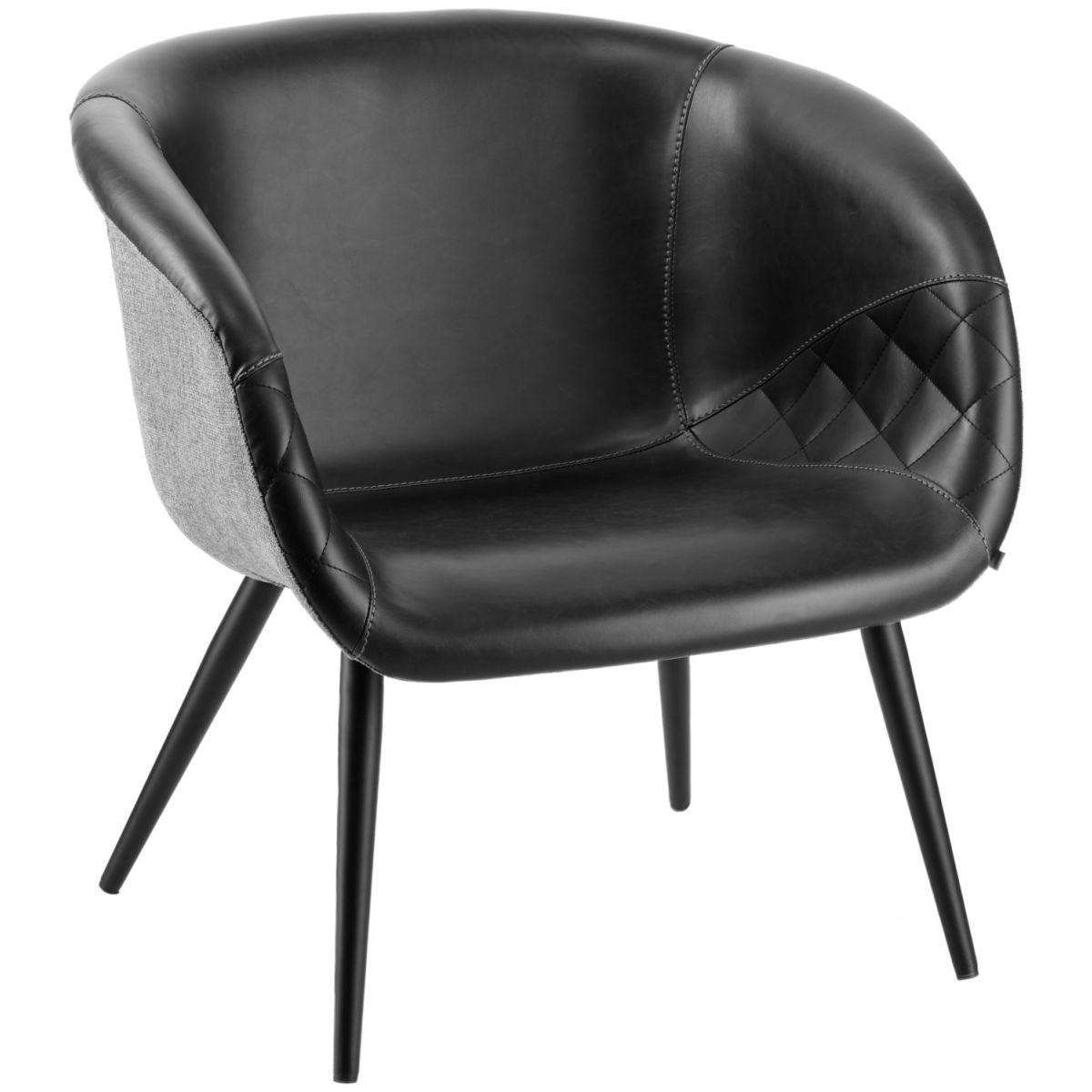 Poltrona Yankee VEGA; 75x68x75.5 cm (LxPxH); seduta nero/grigio chiaro, struttura nero