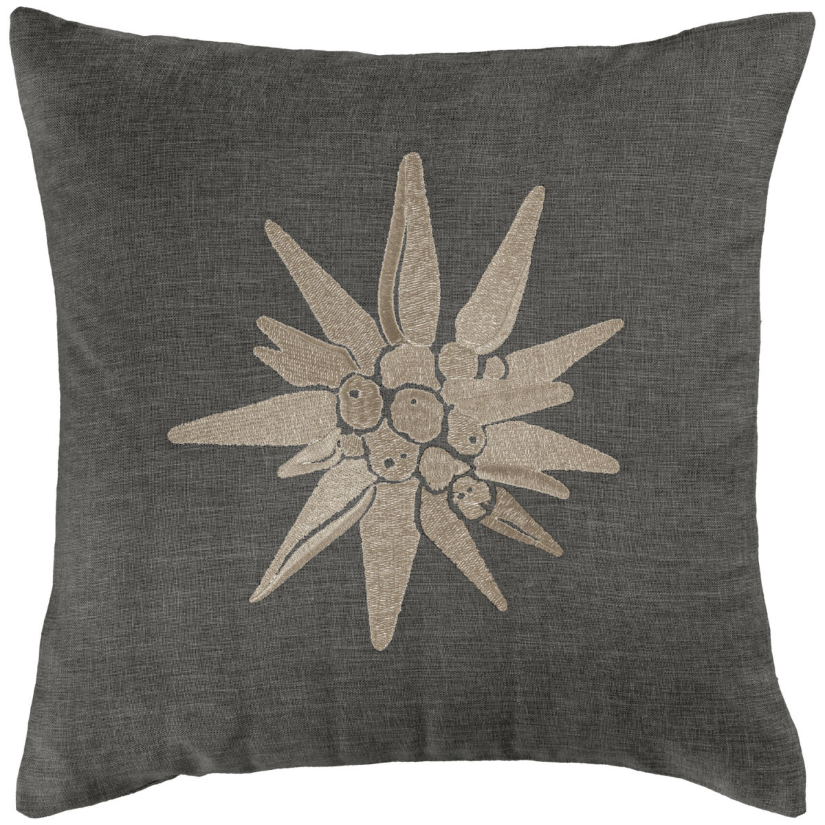 Federa cuscino Alpino Flower ERWIN M.; 40x40 cm (LxL); antracite