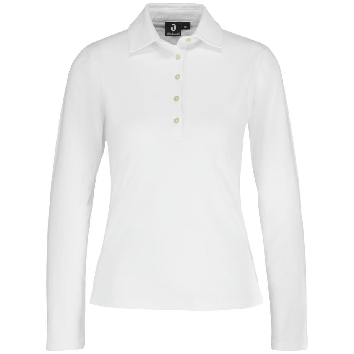 Polo da donna a maniche lunghe Malme Regular Fit JOBELINE; Taglia XL; bianco
