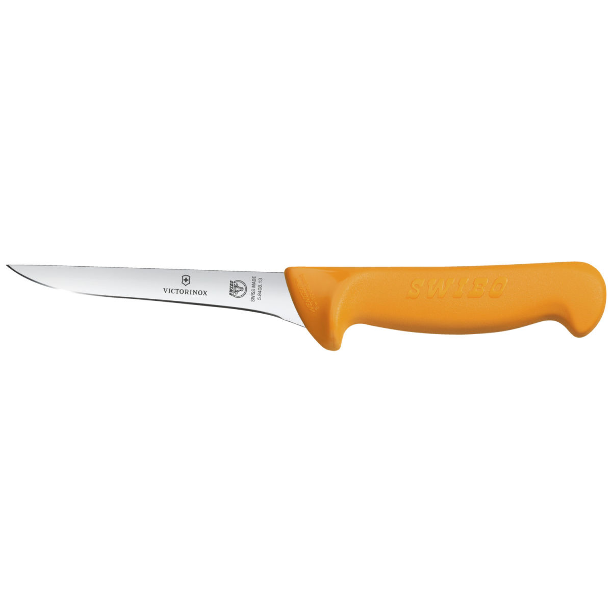 Coltello disosso Swibo, dritto, a punta, manico giallo Victorinox; lunghezza lama 16 cm, 27.9 cm (L); argento/arancione
