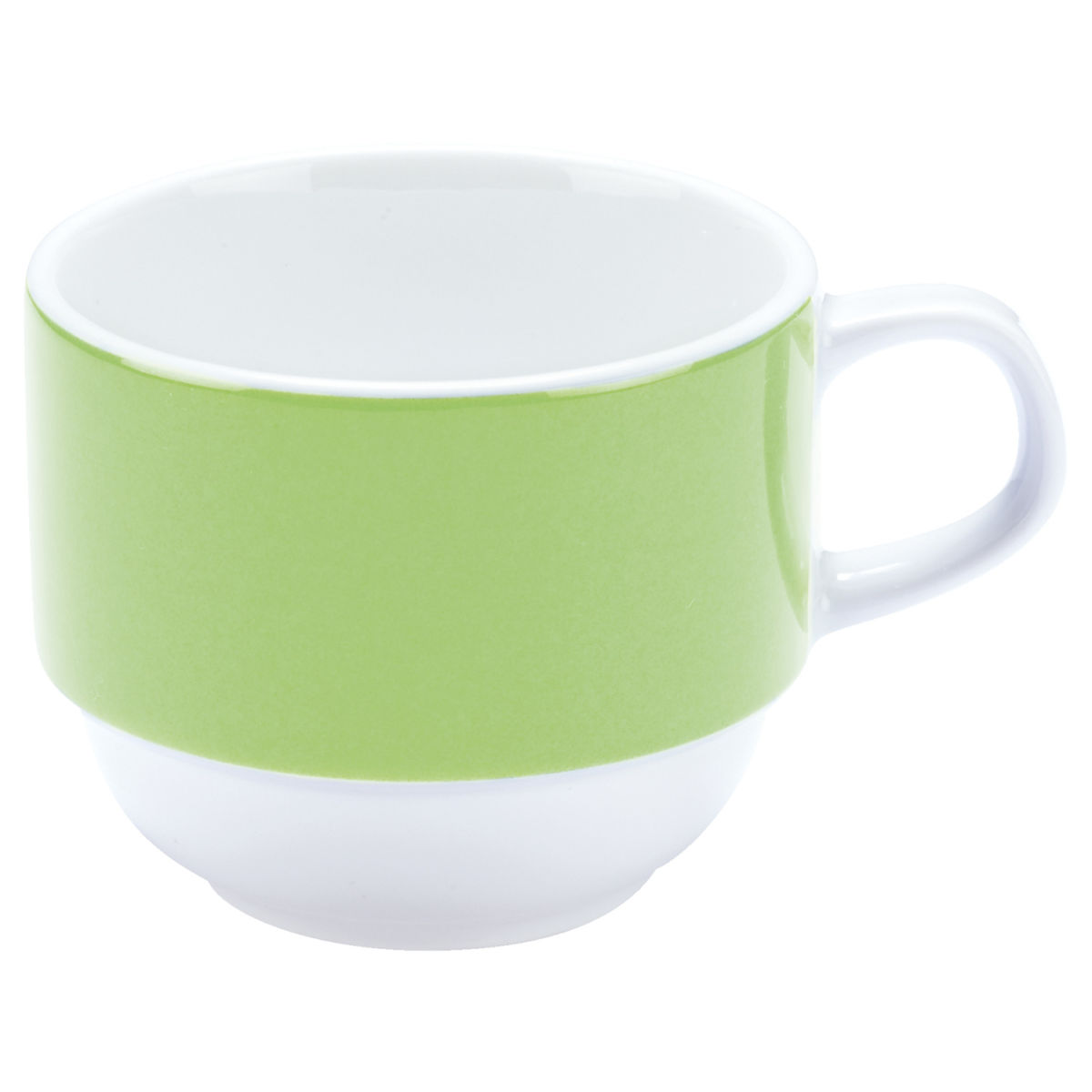 PULSIVA Kaffeetasse Multi-Color 160 ml, 7x6 cm (ØxH); weiß/grün; rund; 6 Stück / Pack