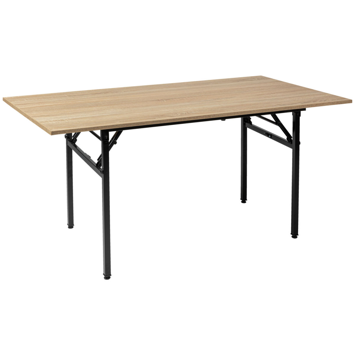 Tavolo da banchetto Avilo PULSIVA; 180x80x75 cm (LxLxH); Piano tavolo quercia, struttura nero; rettangolare