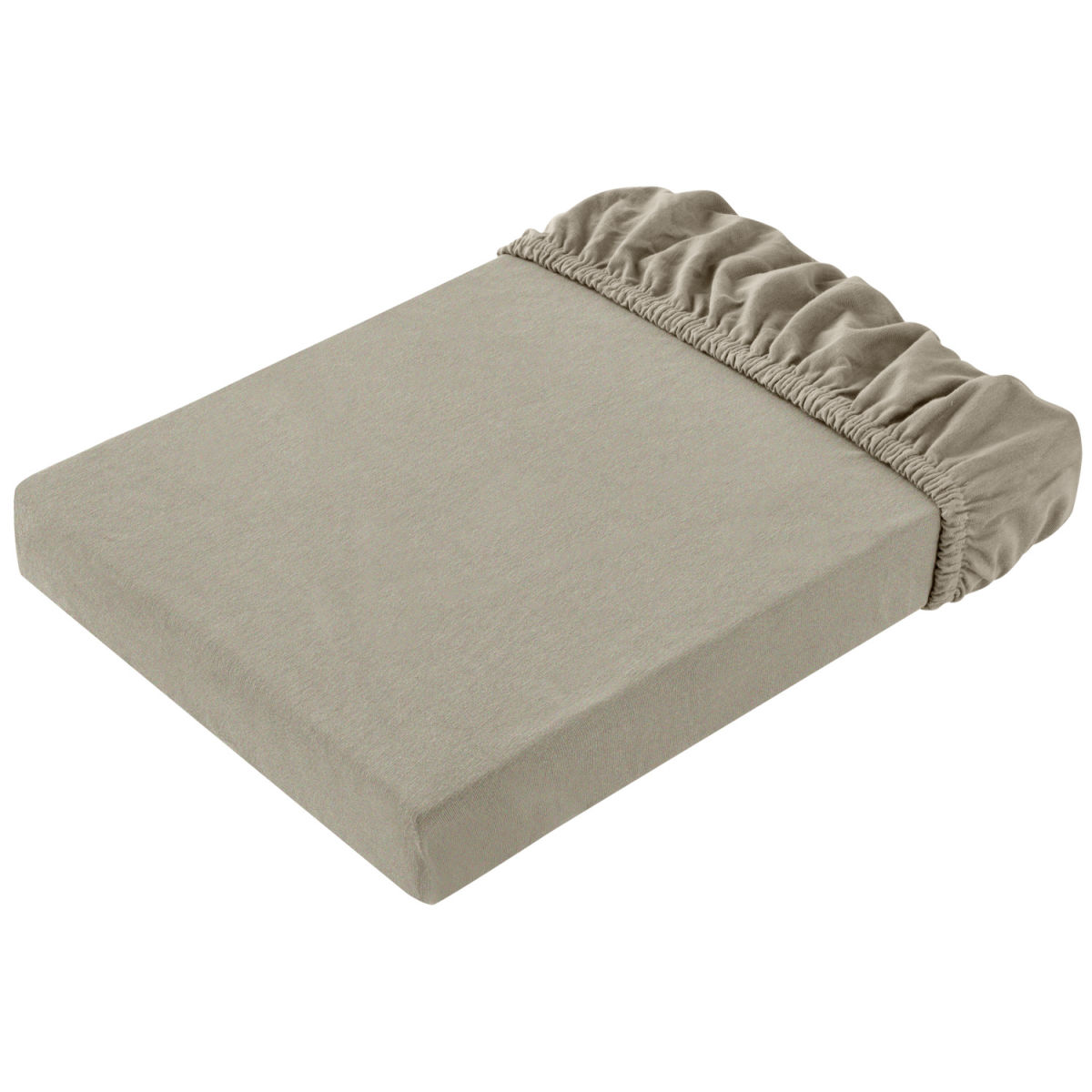 ERWIN M. Hoeslaken Elastik-Jersey met elastiek rondom; 140-160x200-220 cm (BxL); taupe