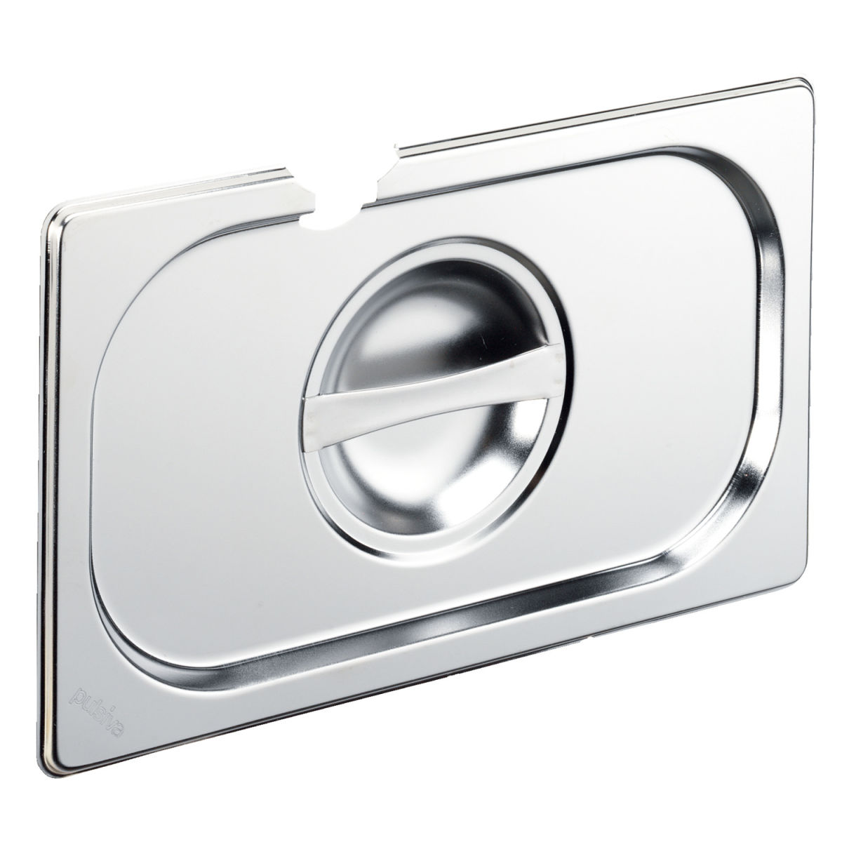 PULSIVA GN-Deckel 1/4 Basic mit Löffelaussparung GN 1/4, 26.5x16.2 cm (LxB); silber