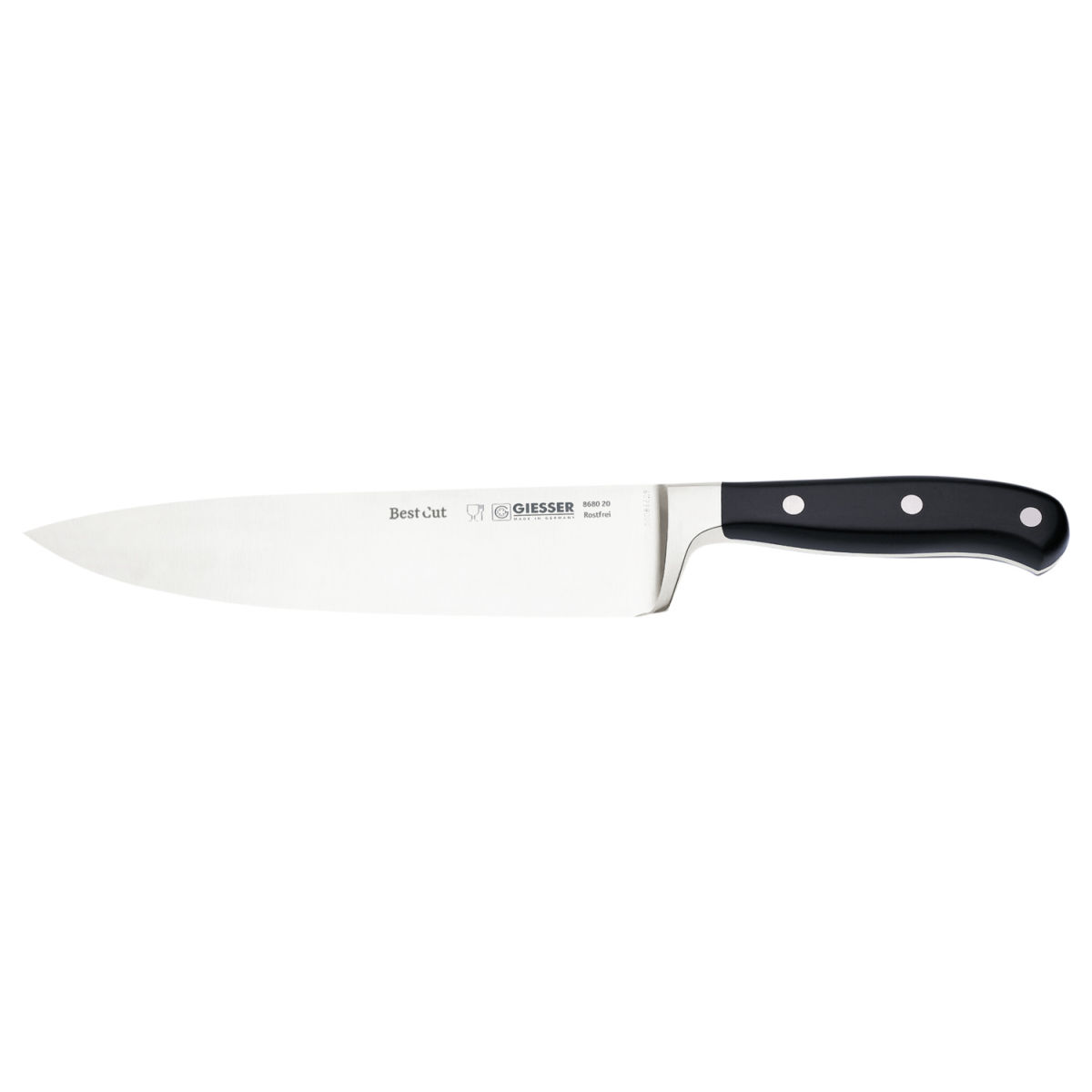 Cuchillo de cocina BestCut Giesser; Largo hoja 20 cm; negro