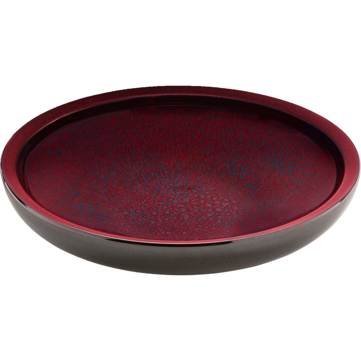 Playground Djup tallrik rund kupad GLOW Glow  coup; 130 cl, 25x6.1 cm (ØxH); Röd/Svart; Rund; 2 Styck / Förpackning