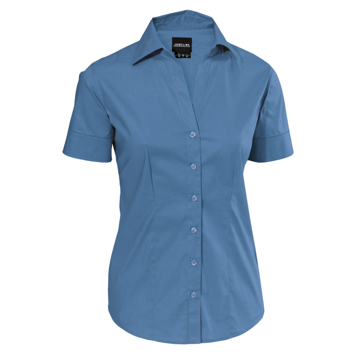 Blusa Cecaria manga corta JOBELINE; Talla 52; azul ceniza