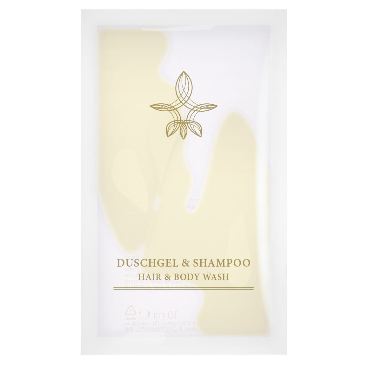 V-Touch Hotel shampoo en douchegel Klassik in sachet; 10 ml; wit; 600 stuk / verpakking