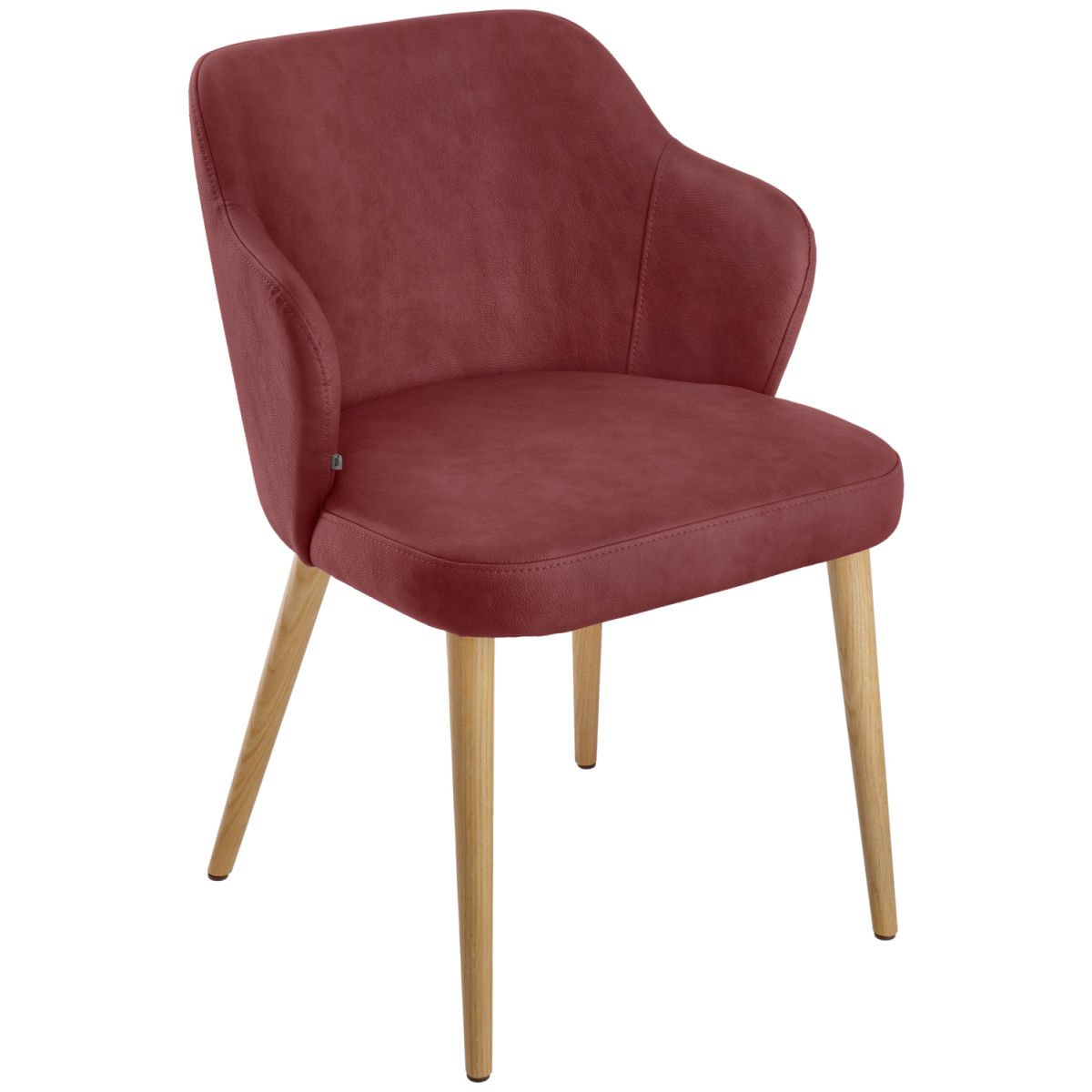 Poltroncina Katya in similpelle VEGA; 55x58x81 cm (LxPxH); seduta bordeaux, struttura marrone