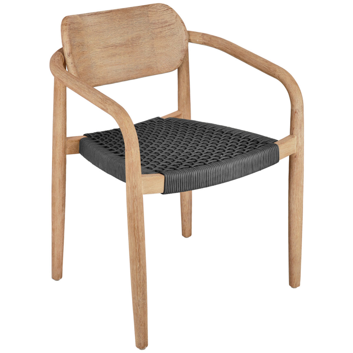 Sedia in legno da esterno Mando VEGA; 56x49x76 cm (LxPxH); seduta antracite, struttura naturale; 2 pz. / confezione