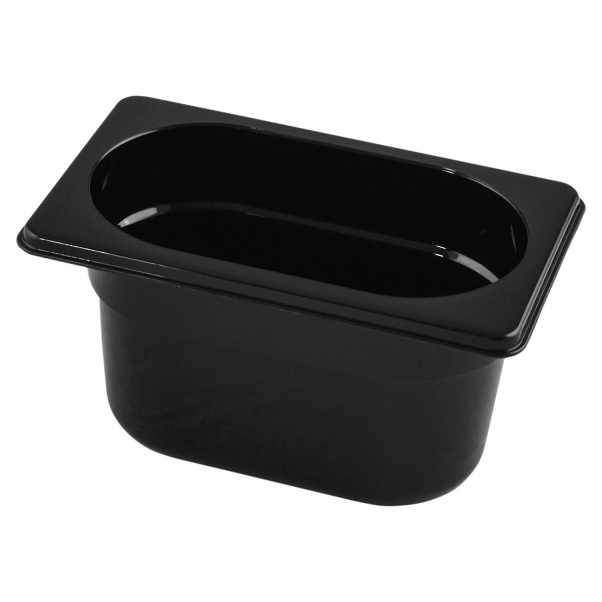 Contenitore plastica tritan Gastronorm Nero 1/9 VEGA; Misura GN 1/9, 0.9l, 17.6x10.8x10 cm (LxLxP); nero